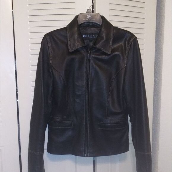 Black Kenneth Cole Leather Jacket. Soft as Butter! - Picture 8 of 9